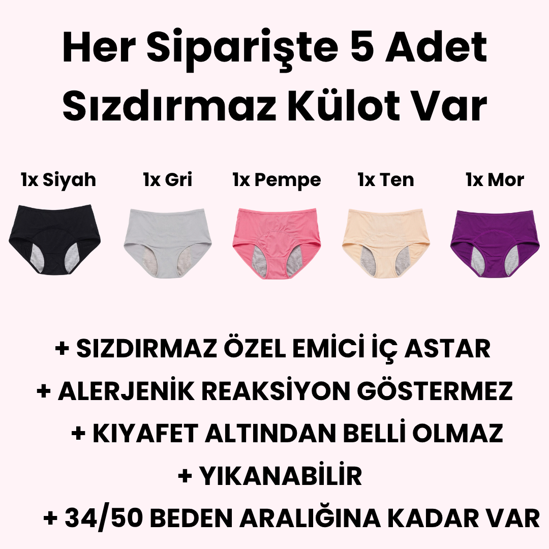 EveryDryies™ Sızdırmaz & Korumalı İç Çamaşırı - 5 Adet 1599 TL
